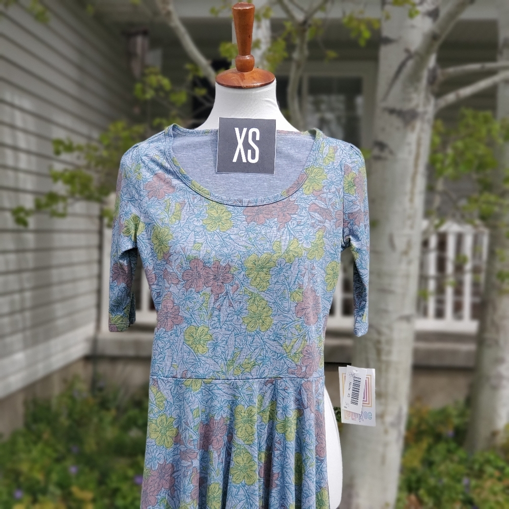 LuLaRoe Nicole dress, XS, heather grey